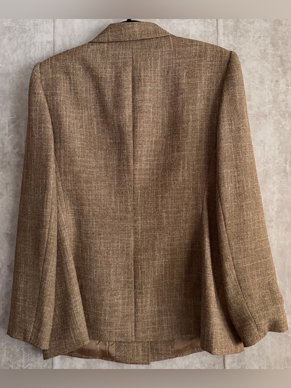Le Suit Womens 2 Piece Pant Suit Sz 12 Brn Tweed Blazer WideLeg VTG Career Power - Picture 5 of 12
